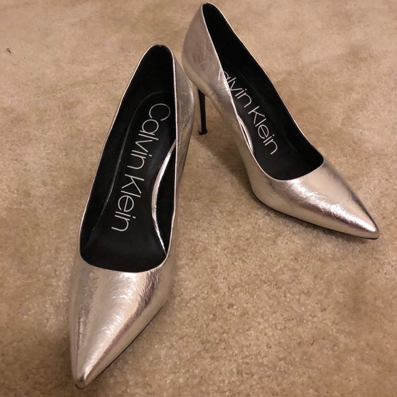 Calvin Klein Shoes - Calvin Klein Silver Pumps